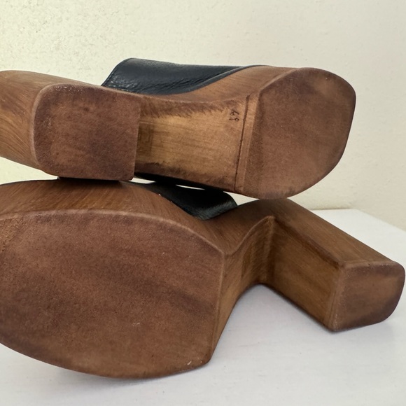 NEW Christian Di Riccio Real Pebble Leather platform slide sandals.Made in Italy - Picture 2 of 4